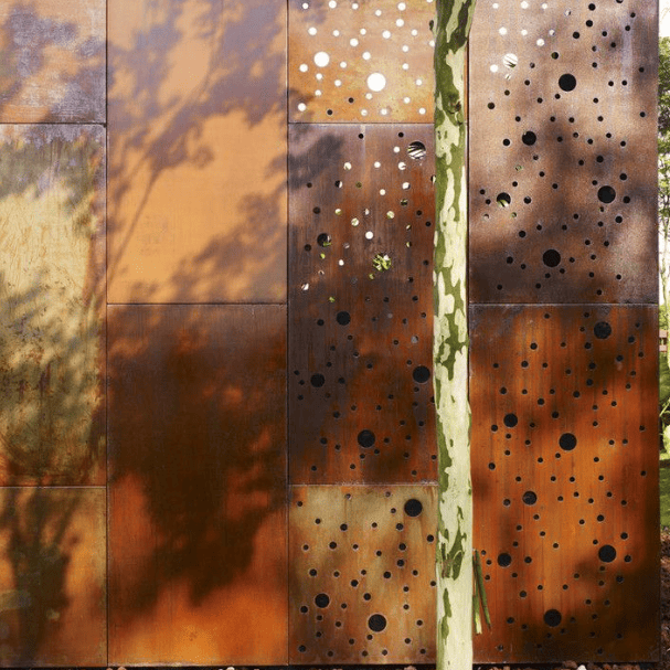 Corten perforated panels Corten perforated panels